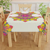 Vibrant Mandala Tablecloth - Ivory - 60 Inch Home Decor - Blululi