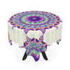 Vibrant Mandala Tablecloth - Ivory, Circular Design Home Decor - Blululi