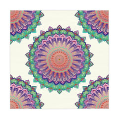 Vibrant Mandala Tablecloth - Ivory, Hand - Painted Style Home Decor - Blululi