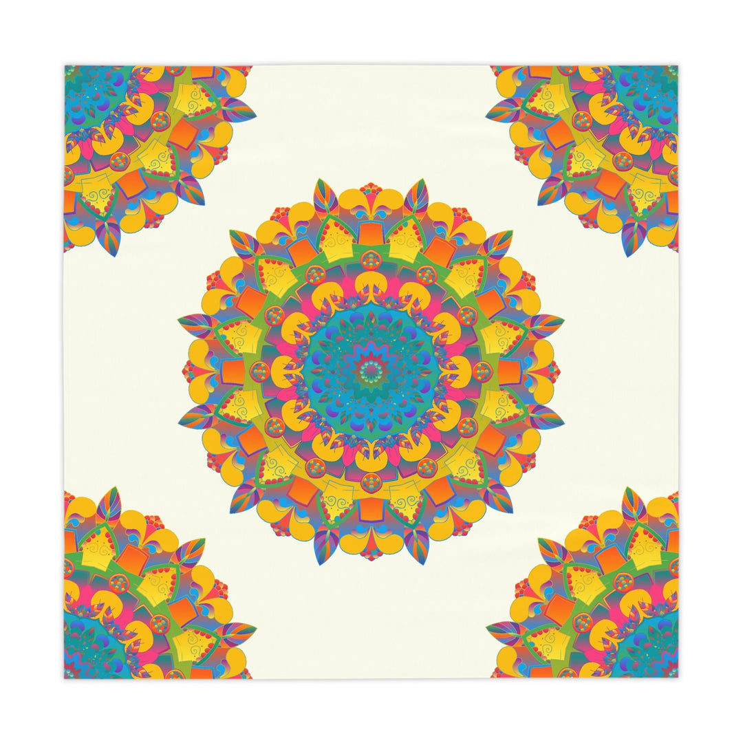 Vibrant Mandala Tablecloth - Ivory Home Decor - Blululi