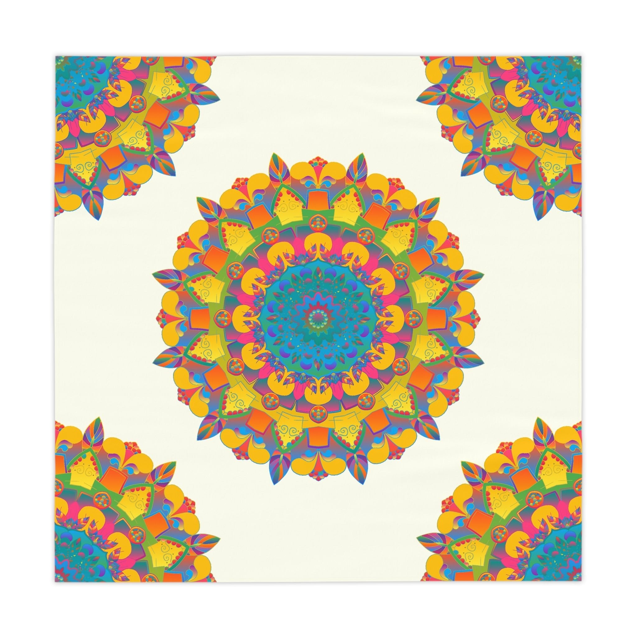 Vibrant Mandala Tablecloth - Ivory Home Decor - Blululi