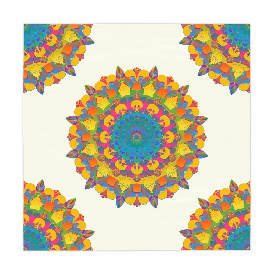 Vibrant Mandala Tablecloth - Ivory Home Decor - Blululi