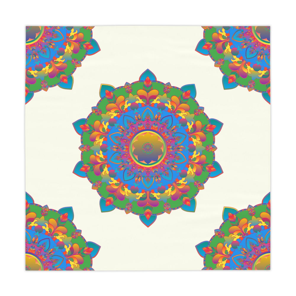 Vibrant Mandala Tablecloth - Ivory Home Decor - Blululi