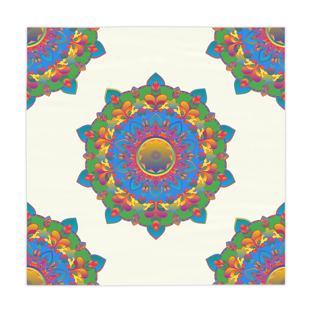 Vibrant Mandala Tablecloth - Ivory Home Decor - Blululi