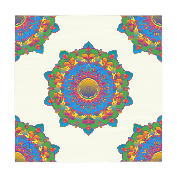 Vibrant Mandala Tablecloth - Ivory Home Decor - Blululi