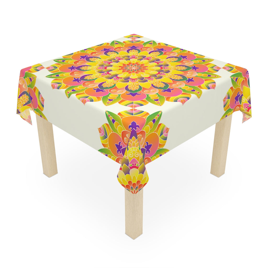 Vibrant Mandala Tablecloth - Ivory Home Decor - Blululi