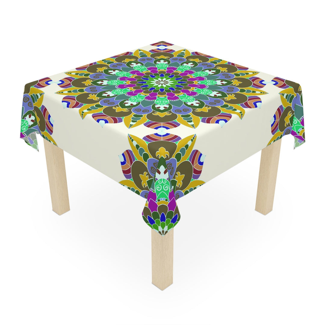 Vibrant Mandala Tablecloth - Ivory Home Decor - Blululi