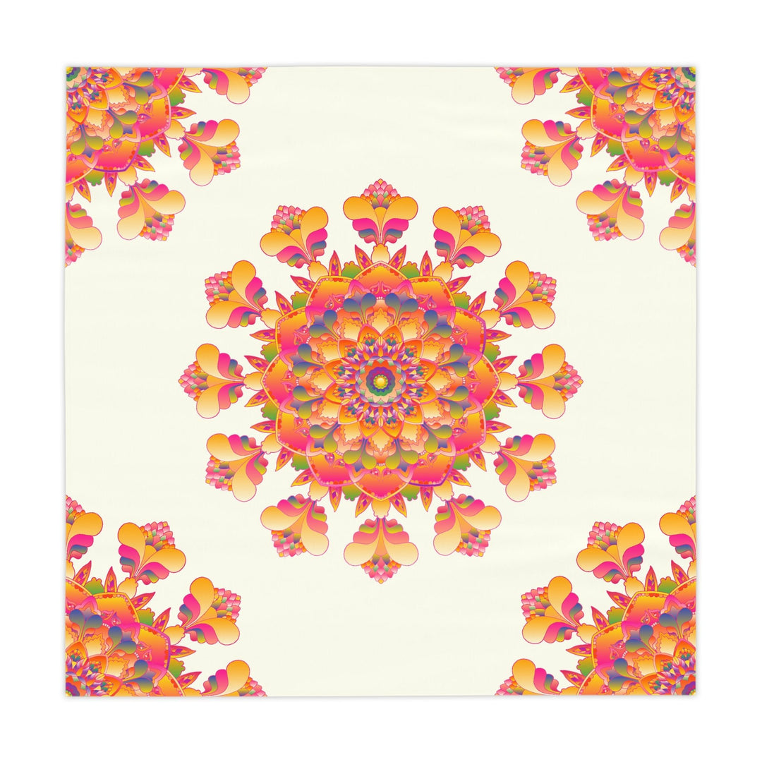 Vibrant Mandala Tablecloth - Ivory Home Decor - Blululi