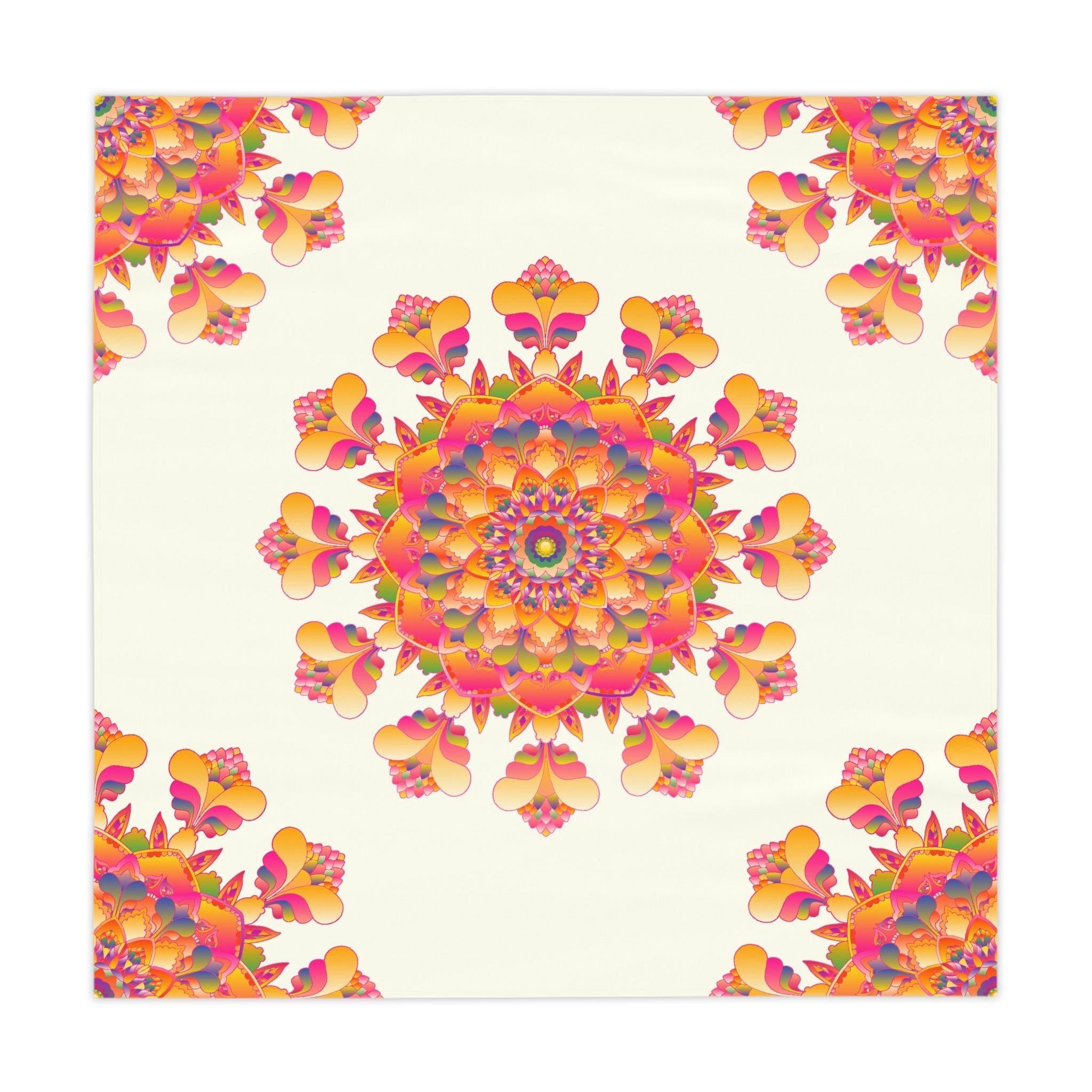 Vibrant Mandala Tablecloth - Ivory Home Decor - Blululi