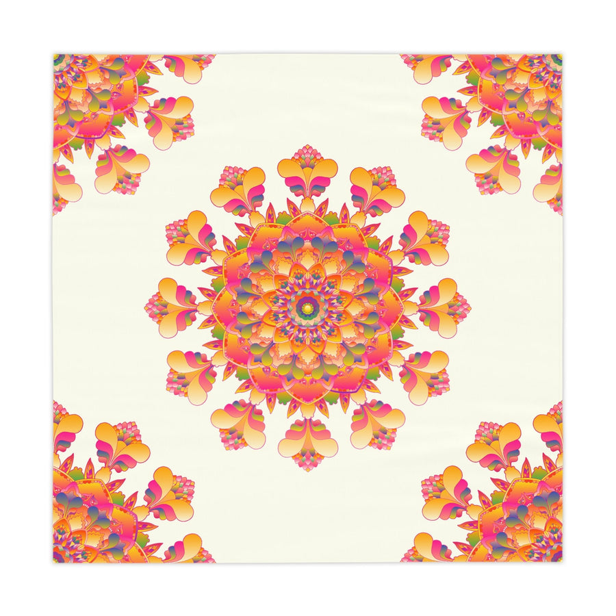 Vibrant Mandala Tablecloth - Ivory Home Decor - Blululi