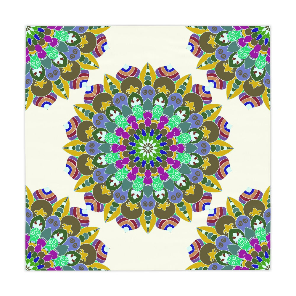 Vibrant Mandala Tablecloth - Ivory Home Decor - Blululi