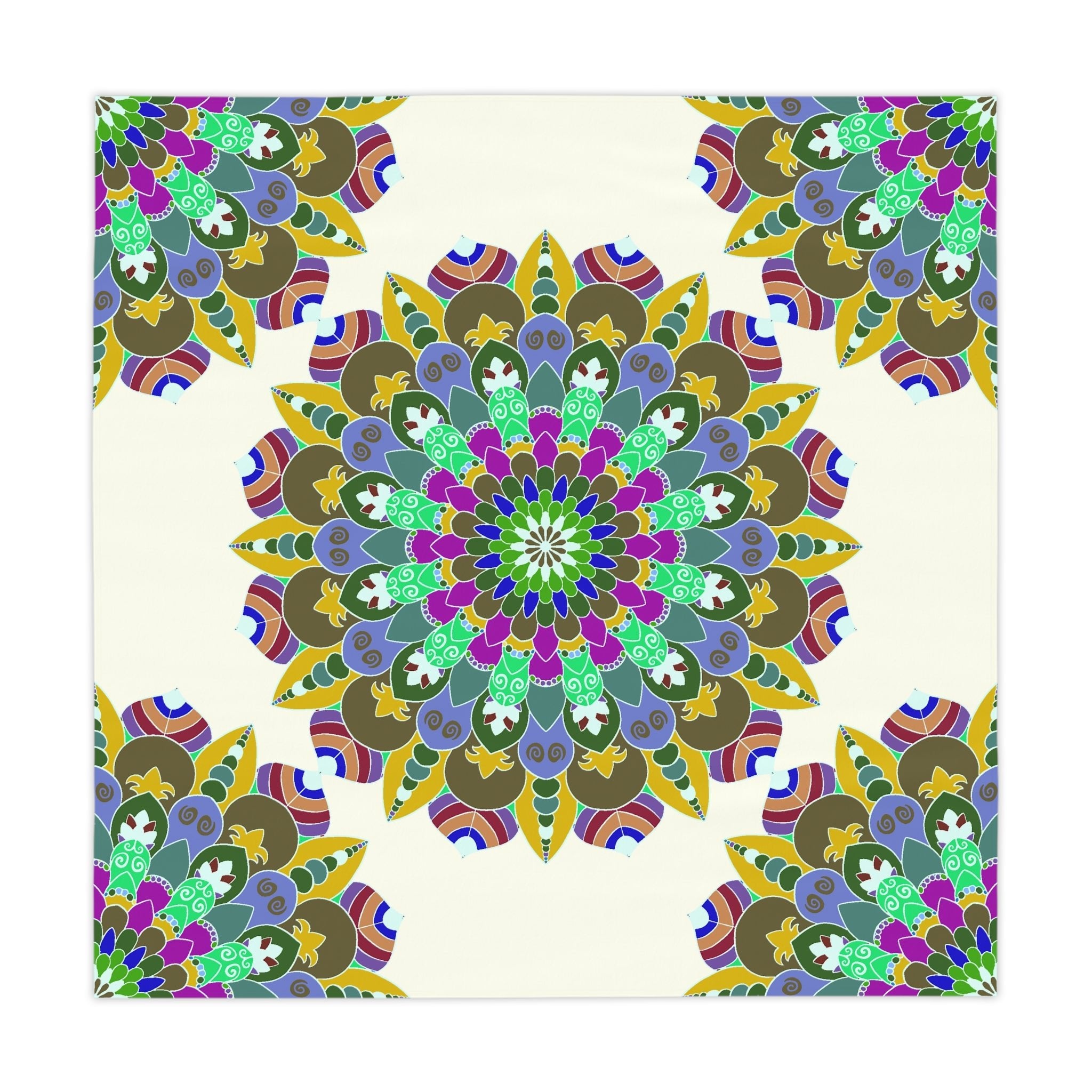 Vibrant Mandala Tablecloth - Ivory Home Decor - Blululi