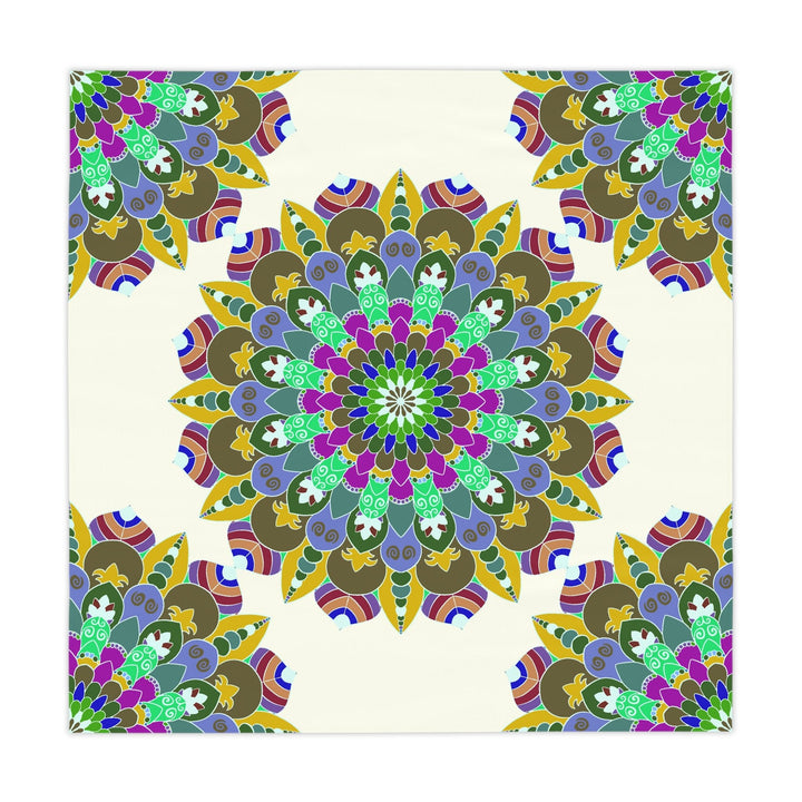 Vibrant Mandala Tablecloth - Ivory Home Decor - Blululi