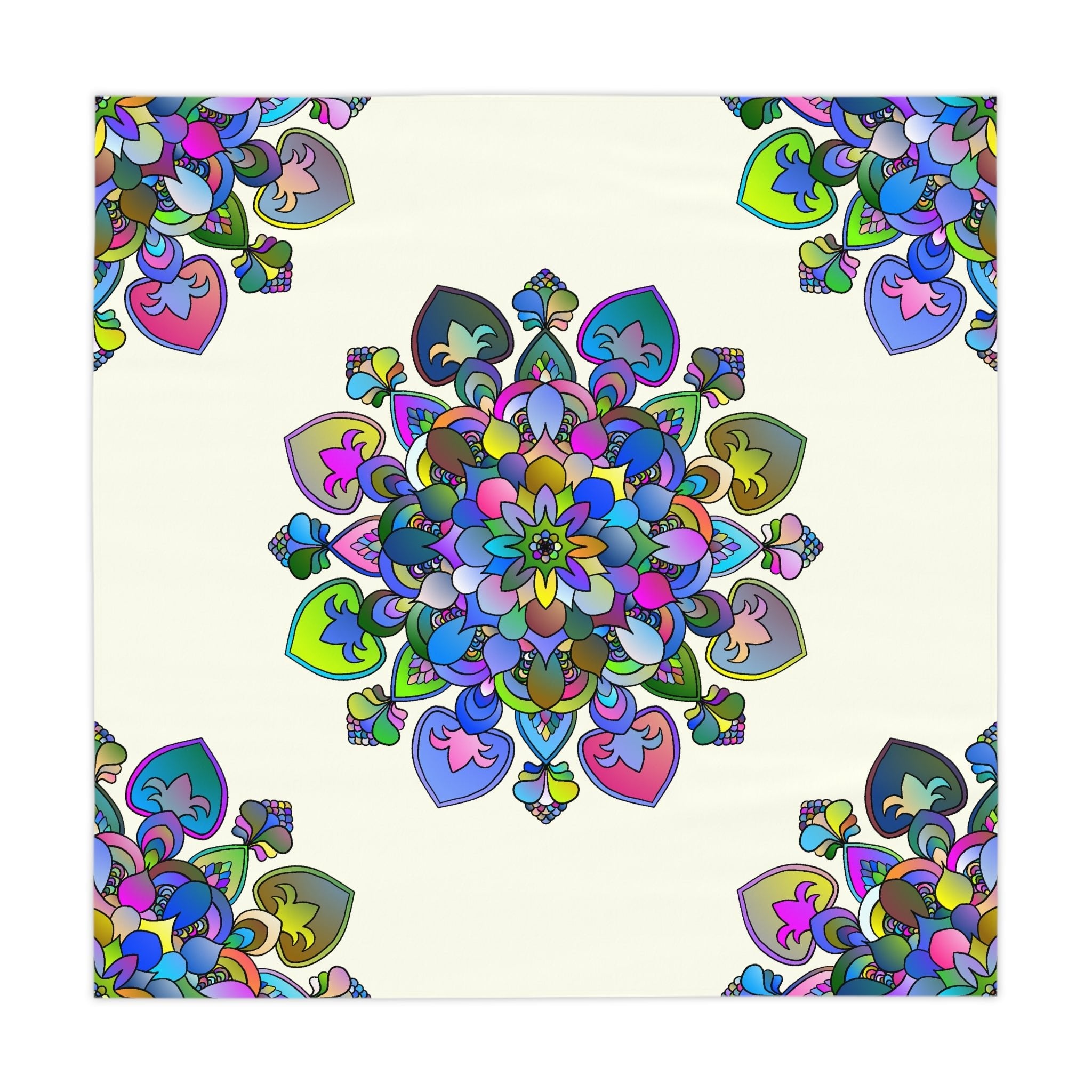 Vibrant Mandala Tablecloth - Ivory Home Decor - Blululi