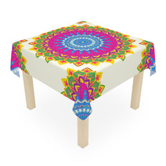 Vibrant Mandala Tablecloth - Ivory Home Decor - Blululi