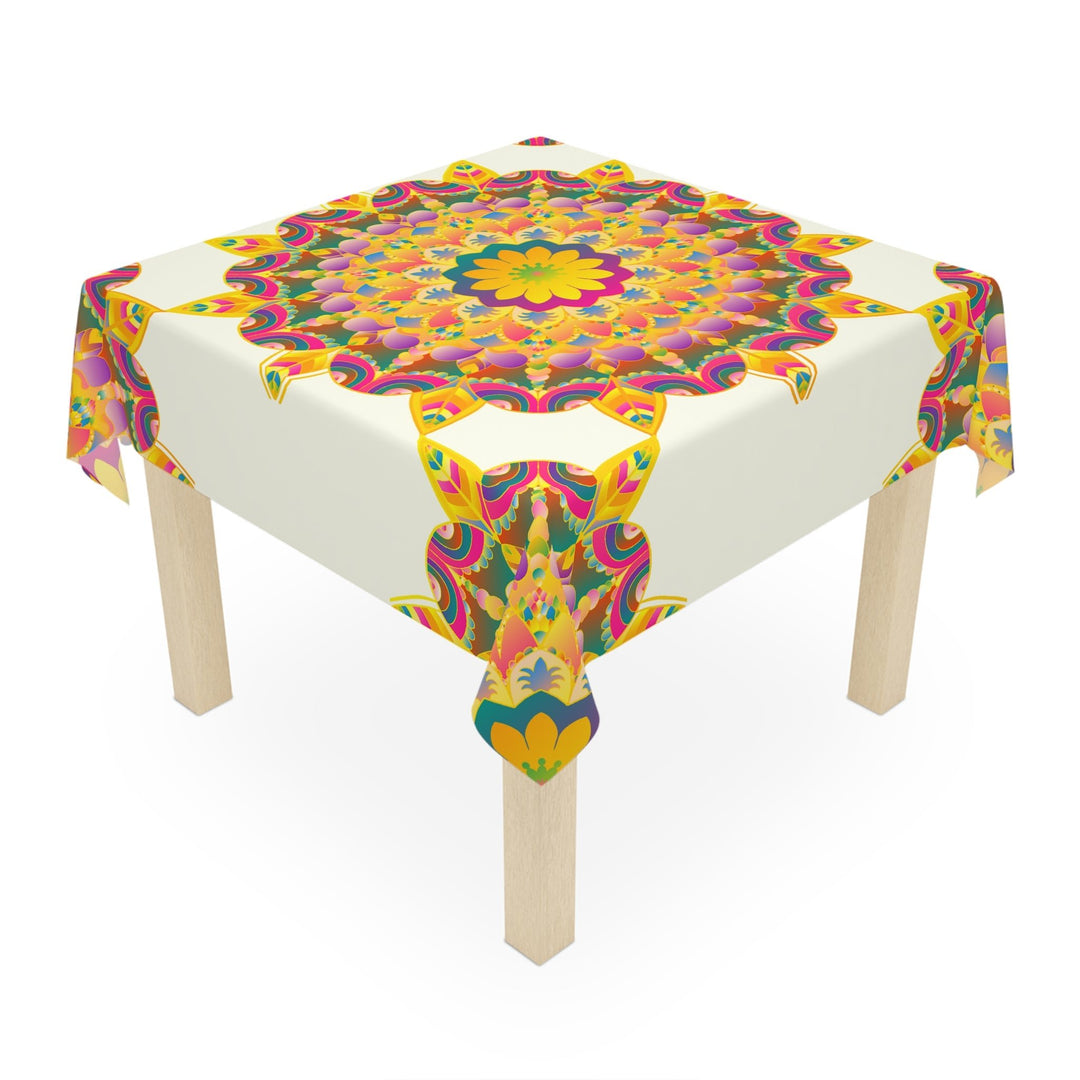 Vibrant Mandala Tablecloth - Ivory Home Decor - Blululi