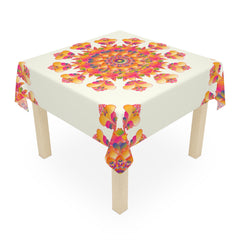 Vibrant Mandala Tablecloth - Ivory Home Decor - Blululi