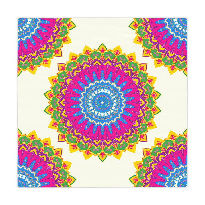 Vibrant Mandala Tablecloth - Ivory Home Decor - Blululi