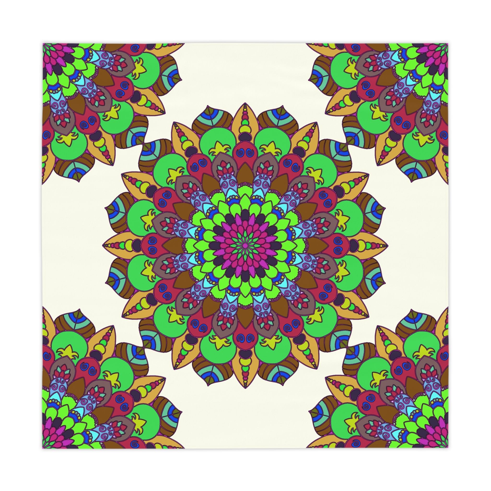 Vibrant Mandala Tablecloth - Ivory Home Decor - Blululi