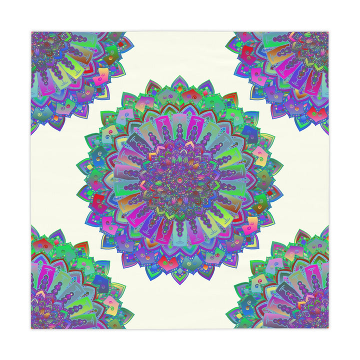 Vibrant Mandala Tablecloth - Ivory Home Decor - Blululi