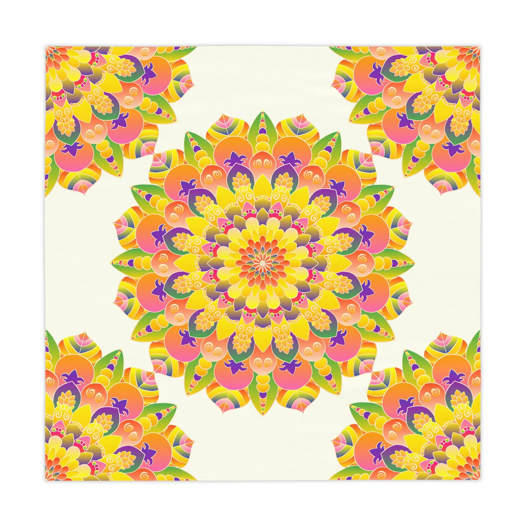 Vibrant Mandala Tablecloth - Ivory Home Decor - Blululi