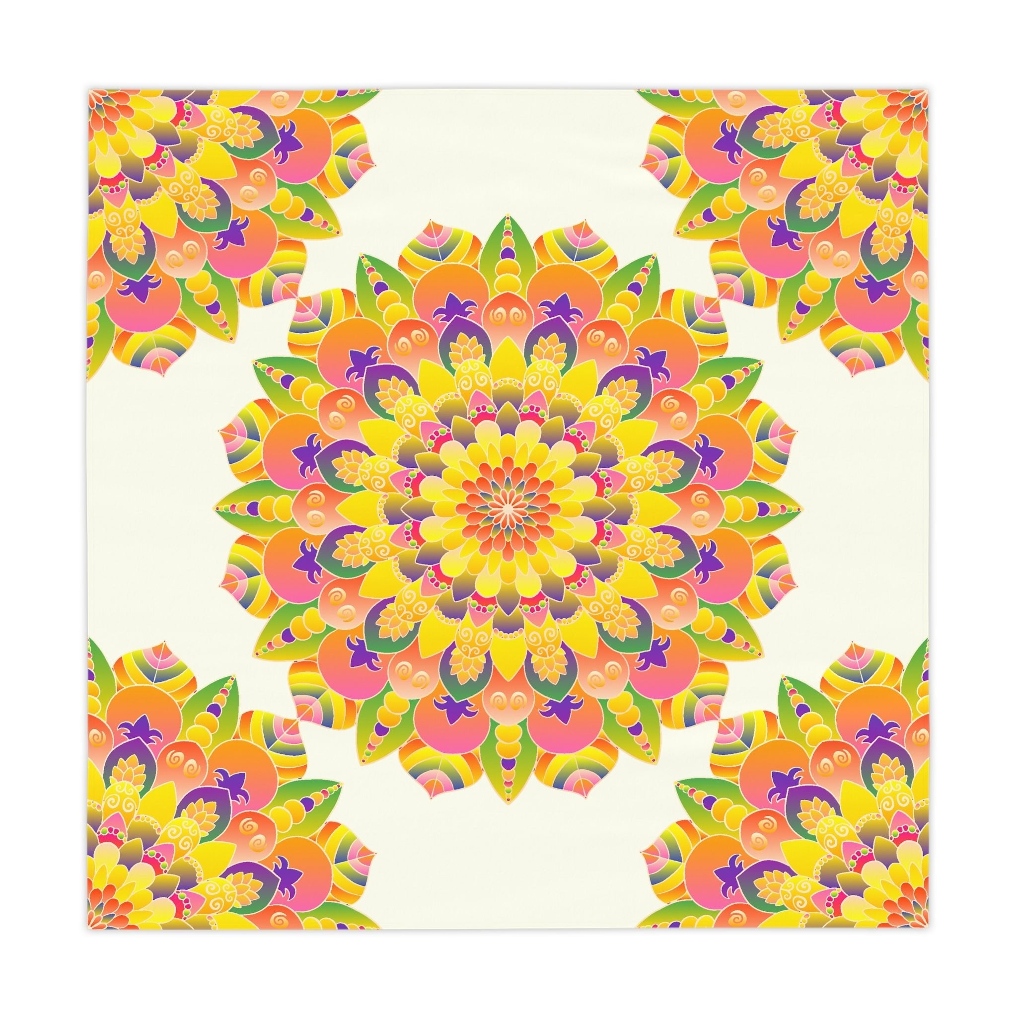 Vibrant Mandala Tablecloth - Ivory Home Decor - Blululi