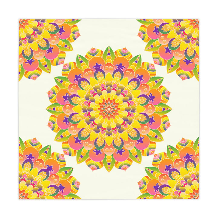 Vibrant Mandala Tablecloth - Ivory Home Decor - Blululi