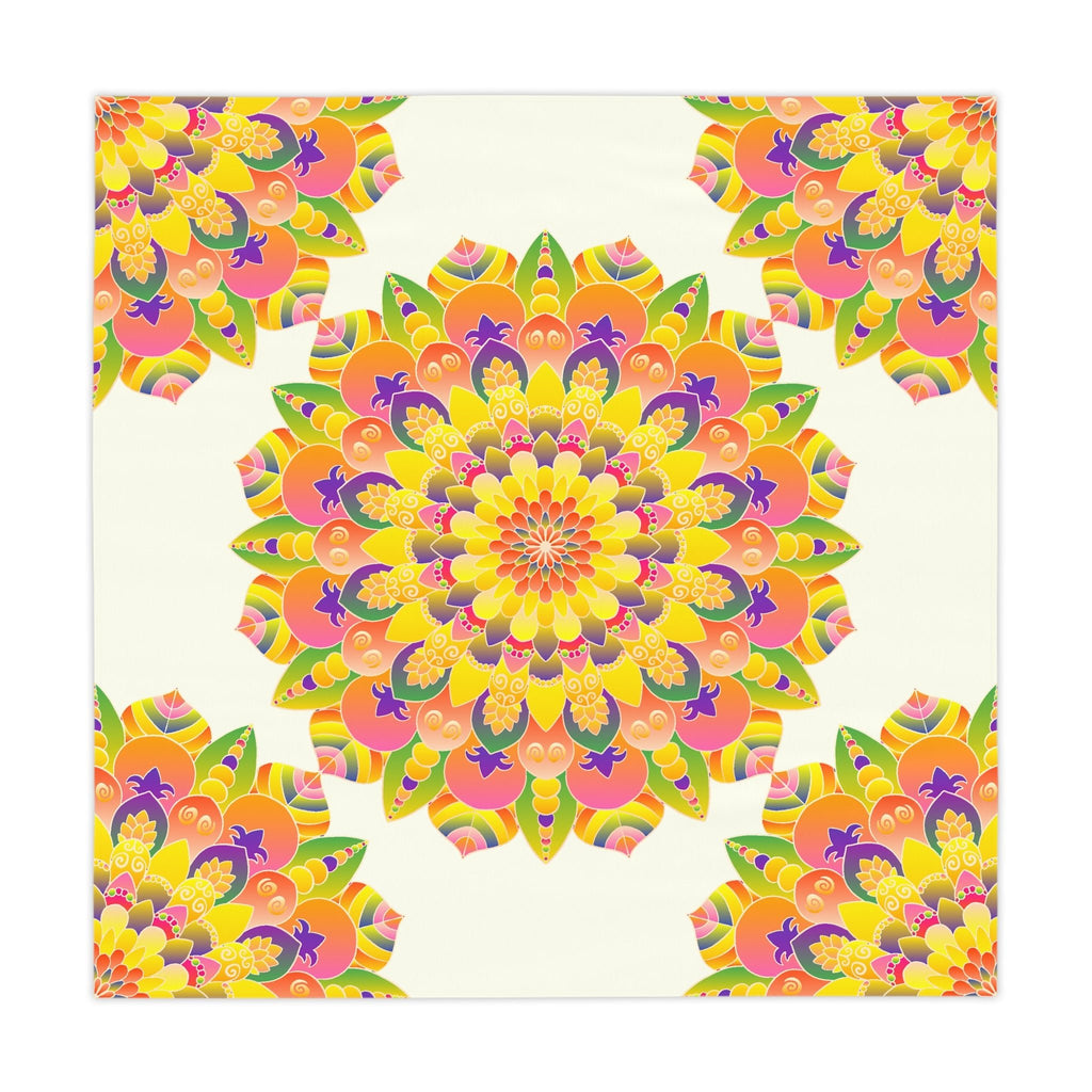 Vibrant Mandala Tablecloth - Ivory Home Decor - Blululi