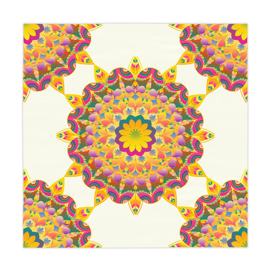 Vibrant Mandala Tablecloth - Ivory Home Decor - Blululi