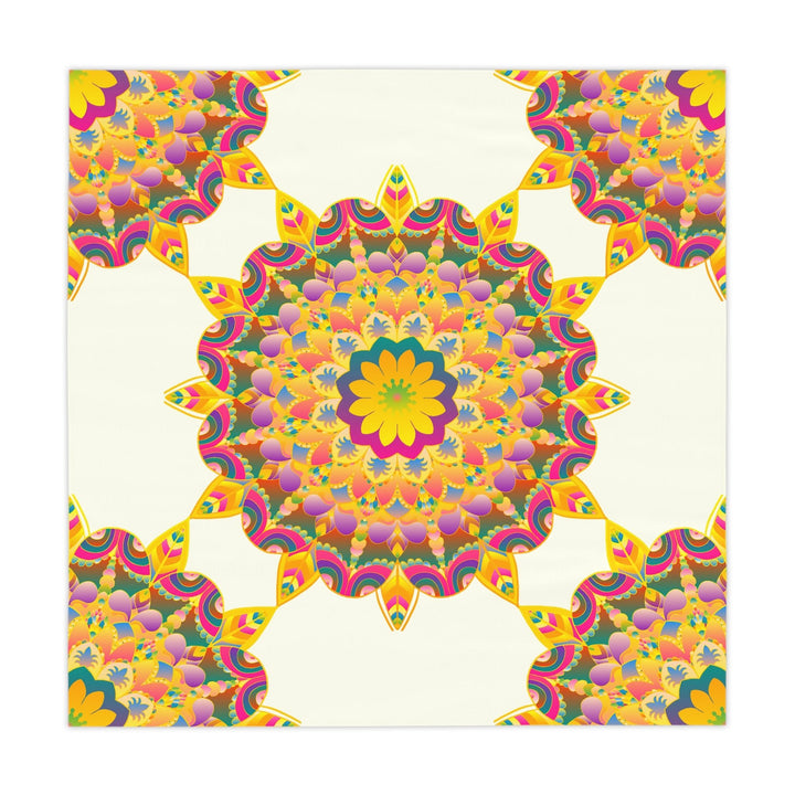 Vibrant Mandala Tablecloth - Ivory Home Decor - Blululi