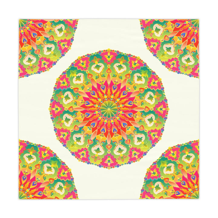 Vibrant Mandala Tablecloth - Ivory Home Decor - Blululi