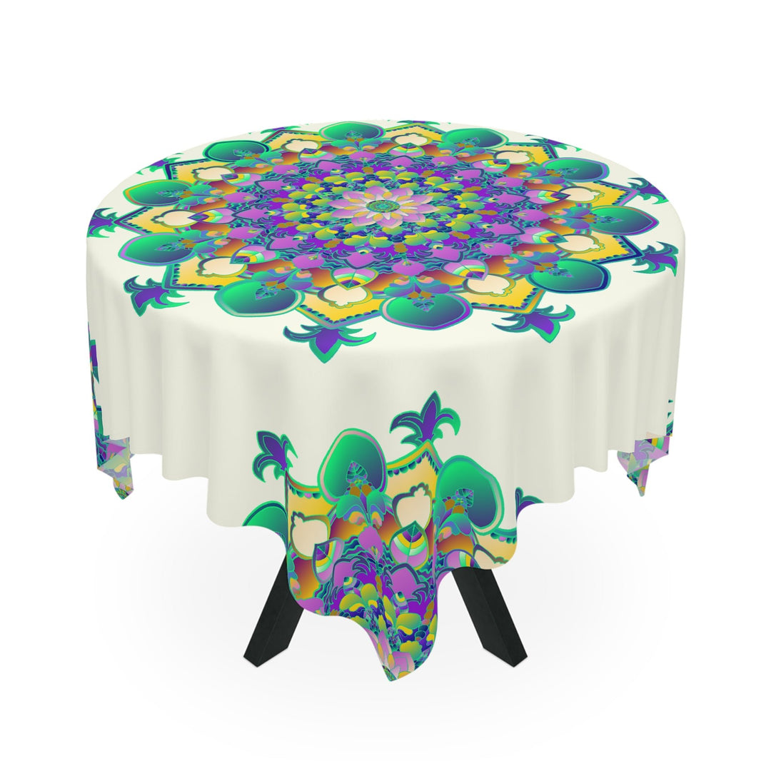 Vibrant Mandala Tablecloth - Ivory - Home Decor Home Decor - Blululi