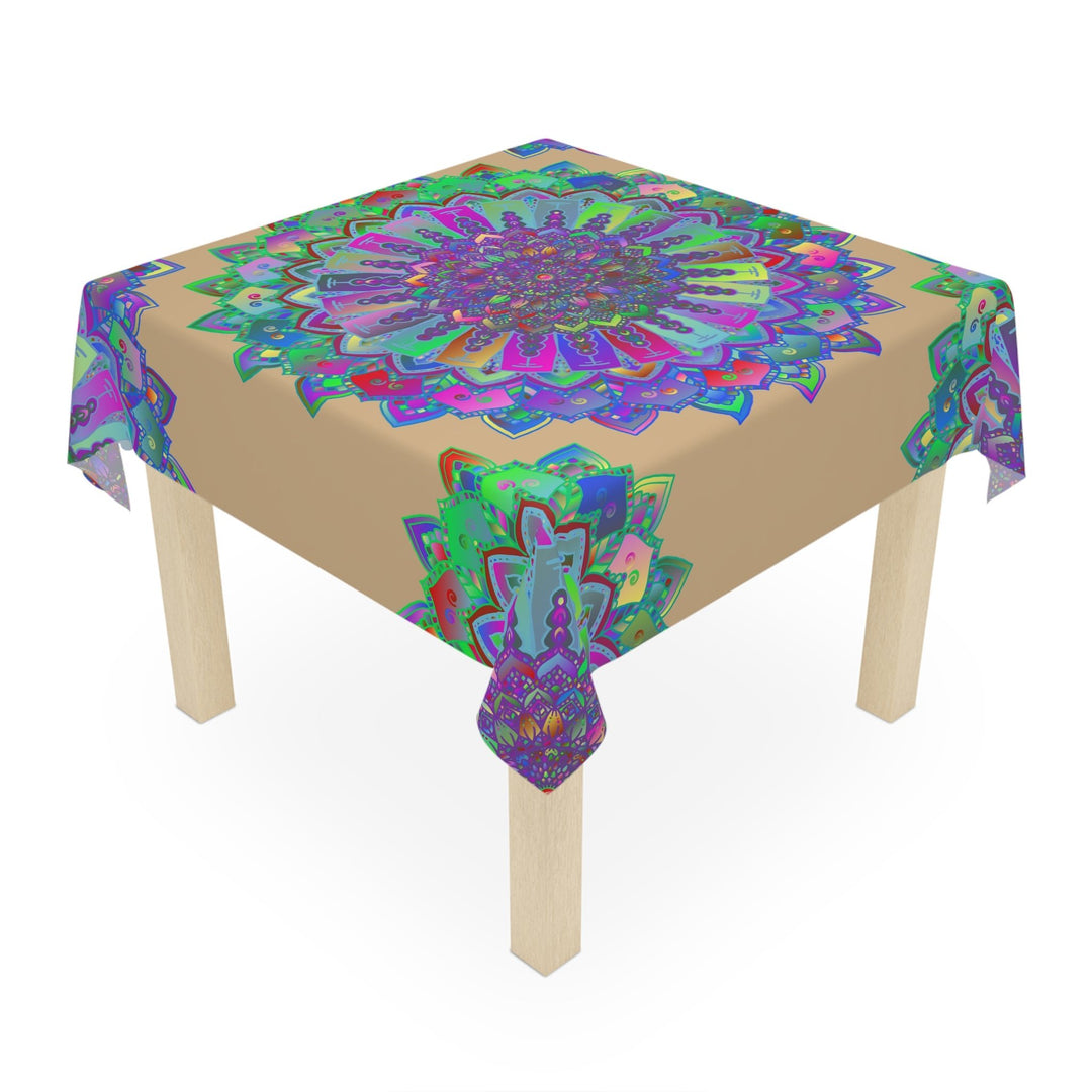 Vibrant Mandala Tablecloth - Neon & Pastel Home Decor - Blululi