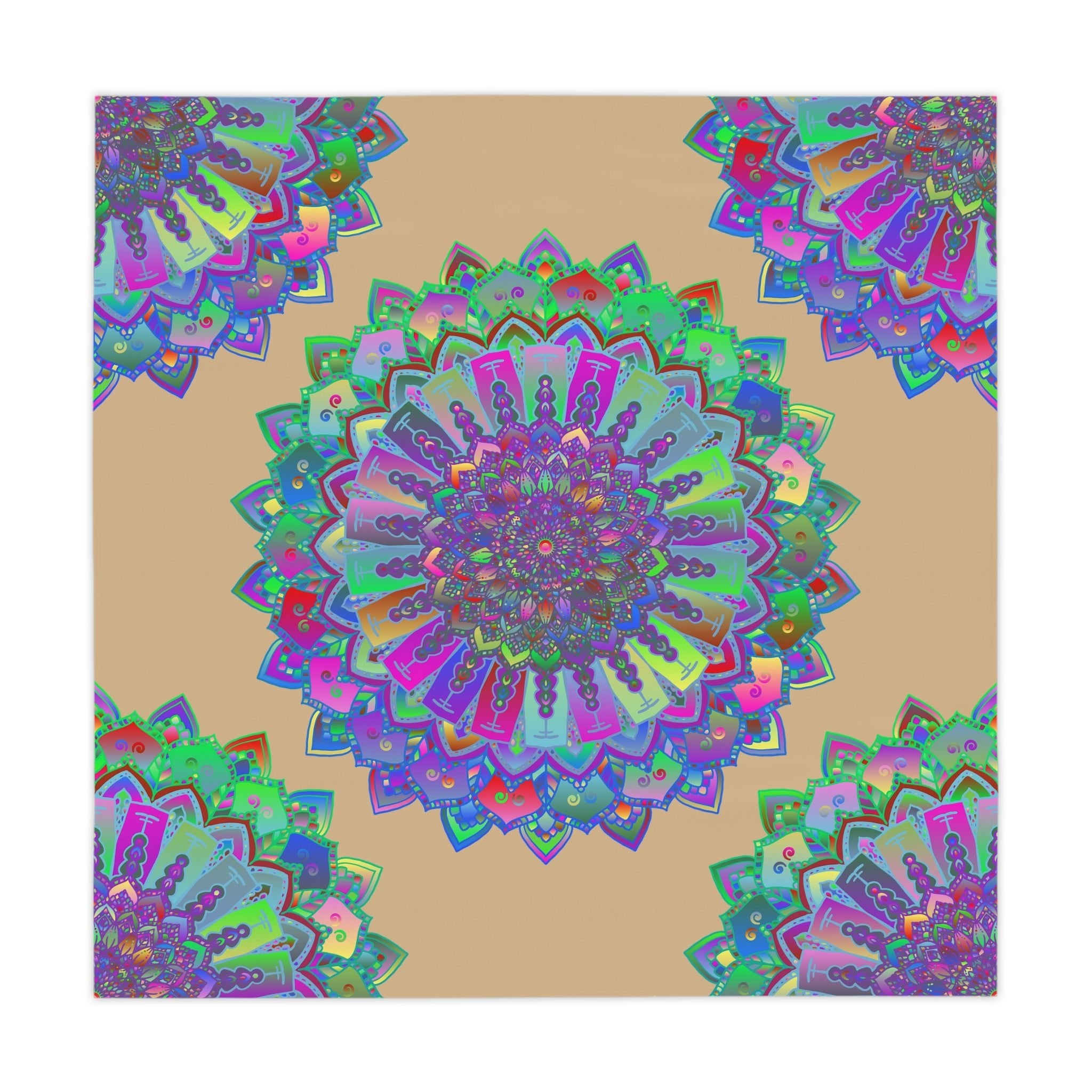 Vibrant Mandala Tablecloth - Neon & Pastel Home Decor - Blululi