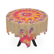 Vibrant Mandala Tablecloth - Pink, Orange, Yellow Home Decor - Blululi