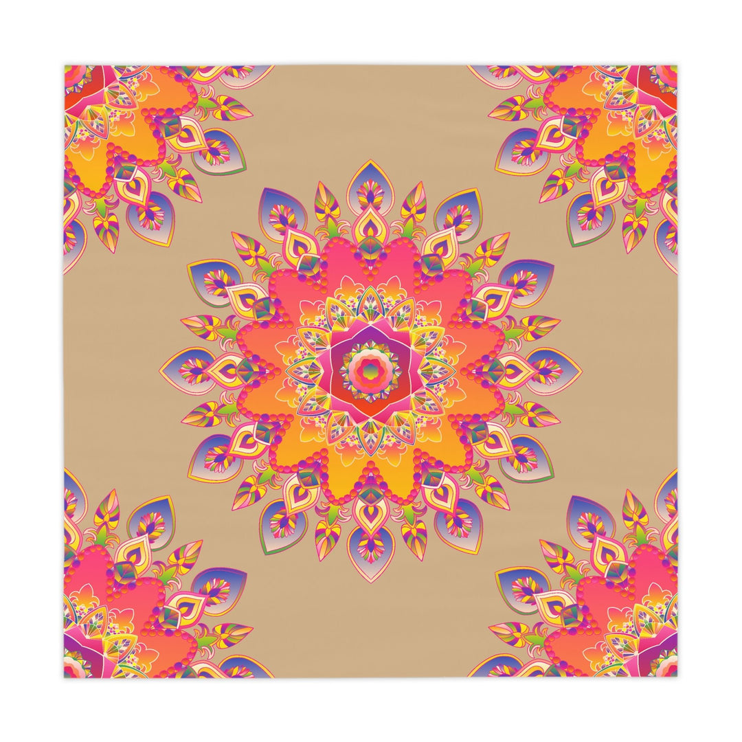 Vibrant Mandala Tablecloth - Pink, Orange, Yellow Home Decor - Blululi