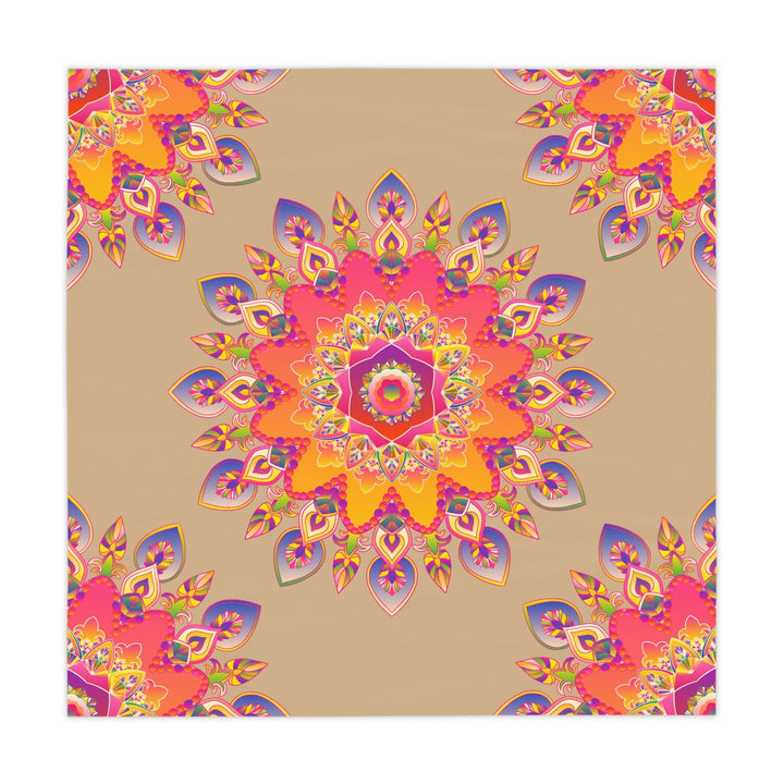 Vibrant Mandala Tablecloth - Pink, Orange, Yellow Home Decor - Blululi