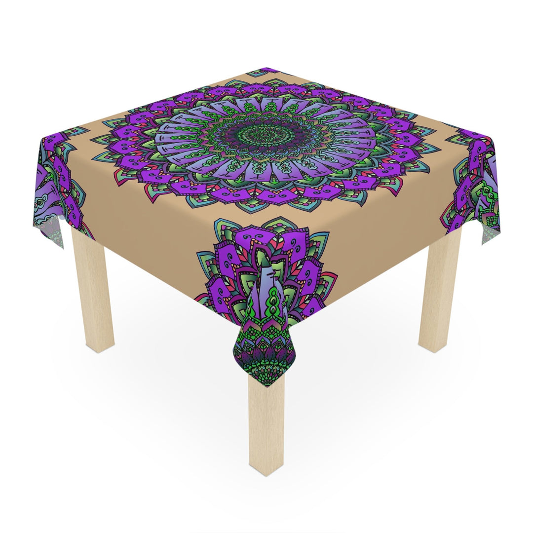 Vibrant Mandala Tablecloth - Purple, Green & Blue Home Decor - Blululi