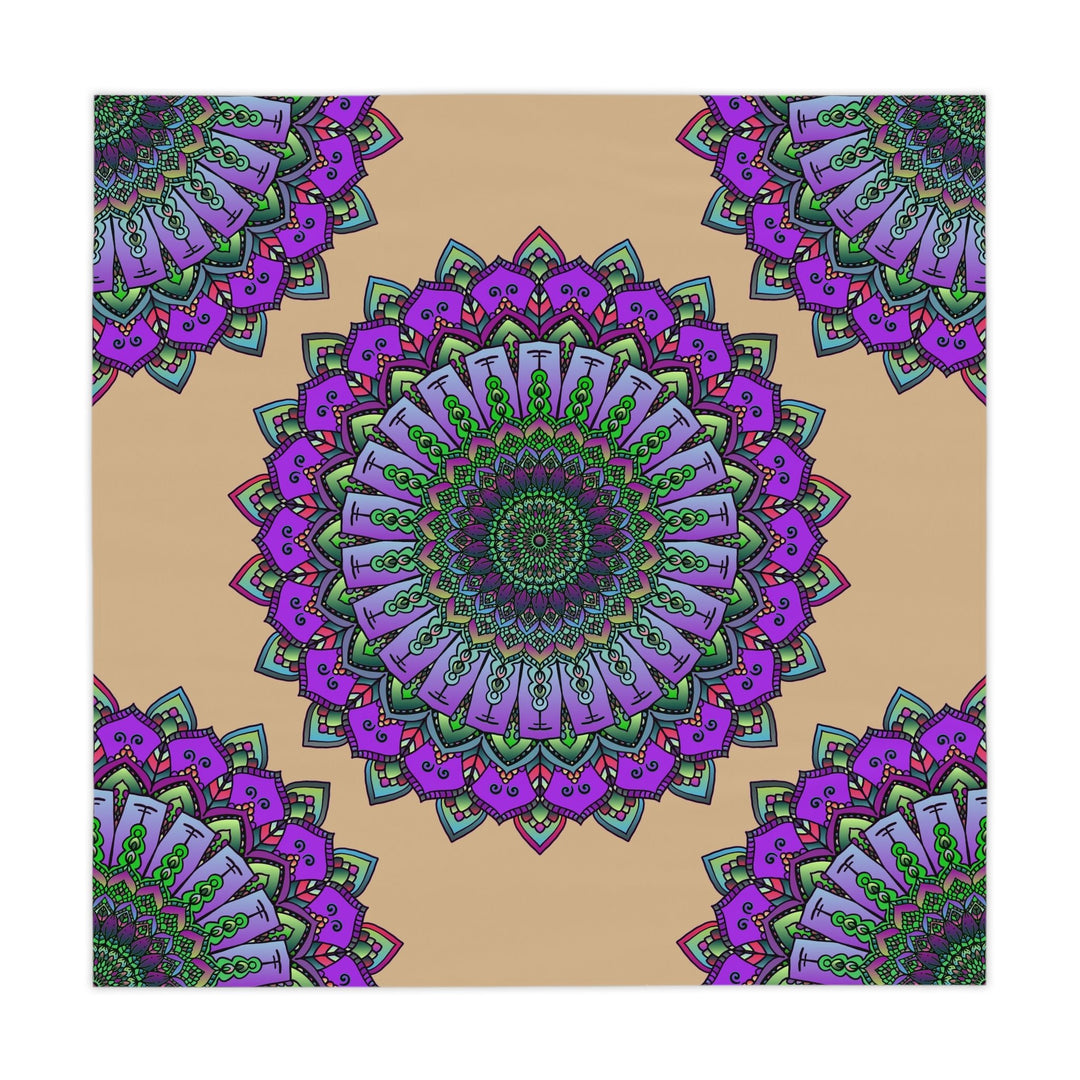 Vibrant Mandala Tablecloth - Purple, Green & Blue Home Decor - Blululi