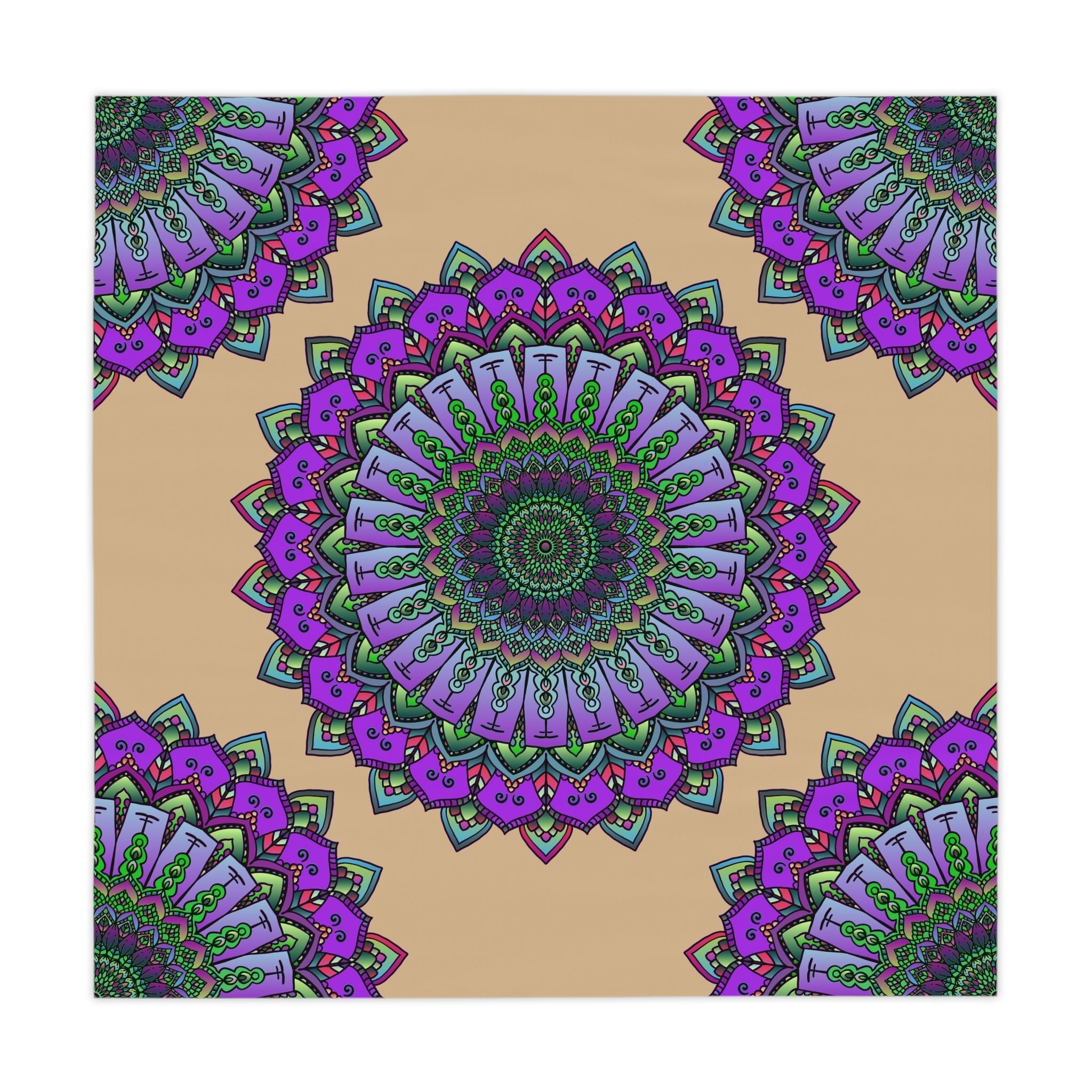 Vibrant Mandala Tablecloth - Purple, Green & Blue Home Decor - Blululi