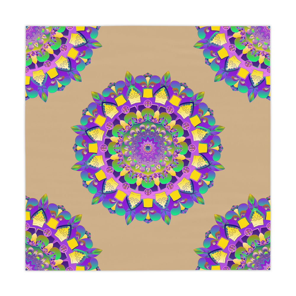 Vibrant Mandala Tablecloth - Purple & Green Home Decor - Blululi