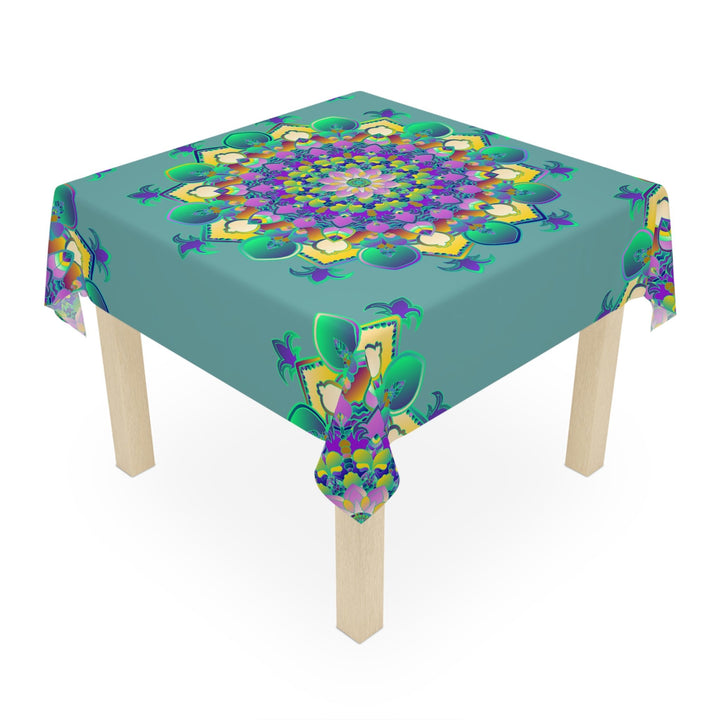 Vibrant Mandala Tablecloth - Sage Green Home Decor - Blululi