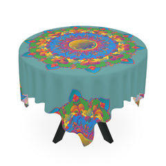 Vibrant Mandala Tablecloth - Sage Green Home Decor - Blululi