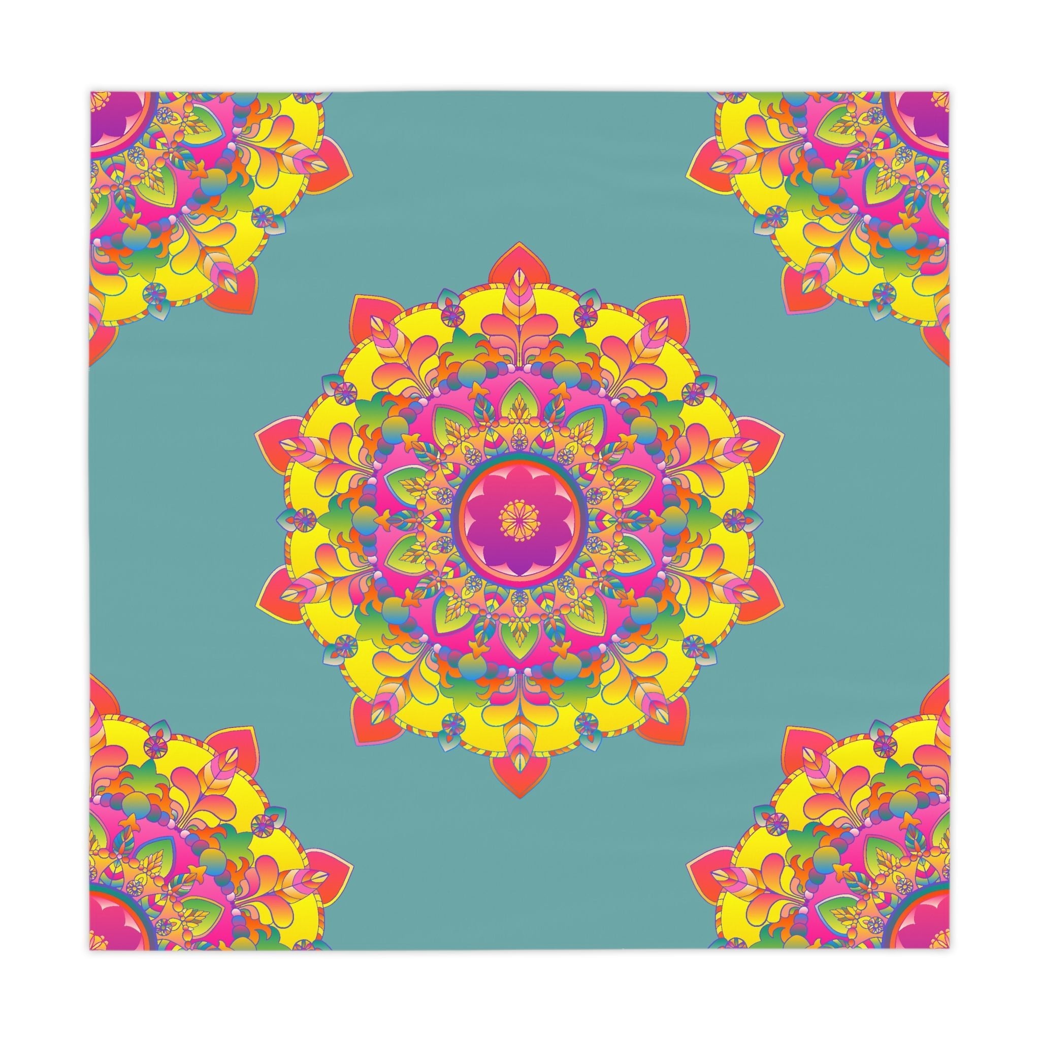 Vibrant Mandala Tablecloth - Sage Green Home Decor - Blululi