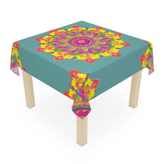 Vibrant Mandala Tablecloth - Sage Green Home Decor - Blululi