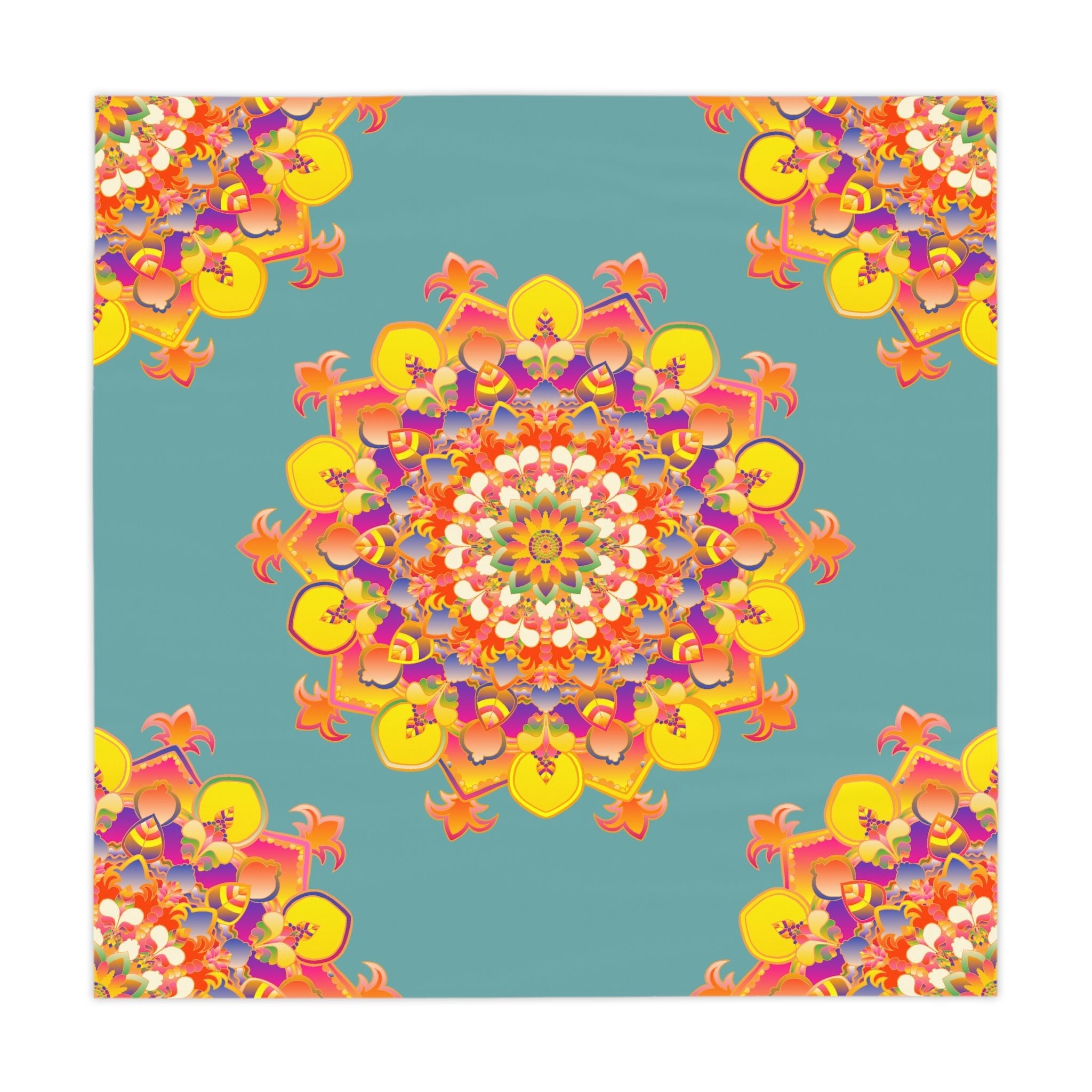 Vibrant Mandala Tablecloth - Sage Green Home Decor - Blululi