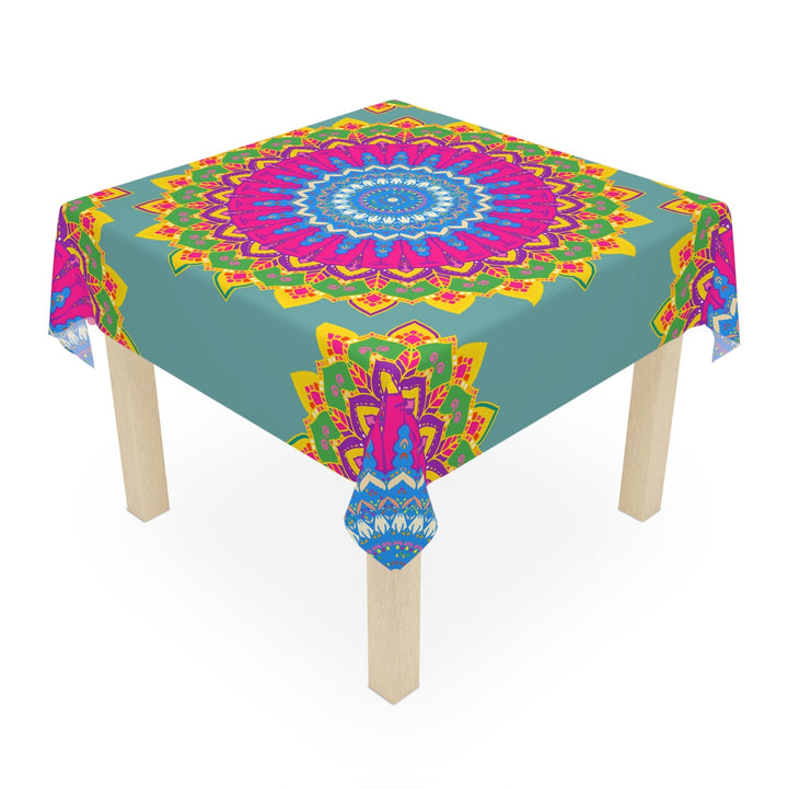 Vibrant Mandala Tablecloth - Sage Green Home Decor - Blululi