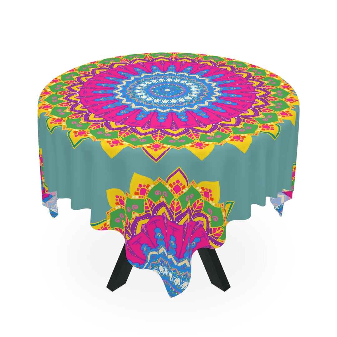 Vibrant Mandala Tablecloth - Sage Green Home Decor - Blululi