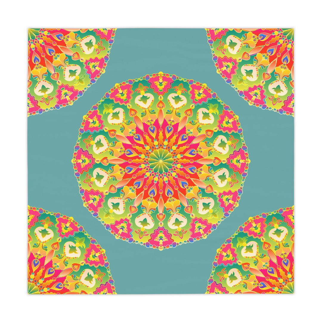 Vibrant Mandala Tablecloth - Sage Green Home Decor - Blululi