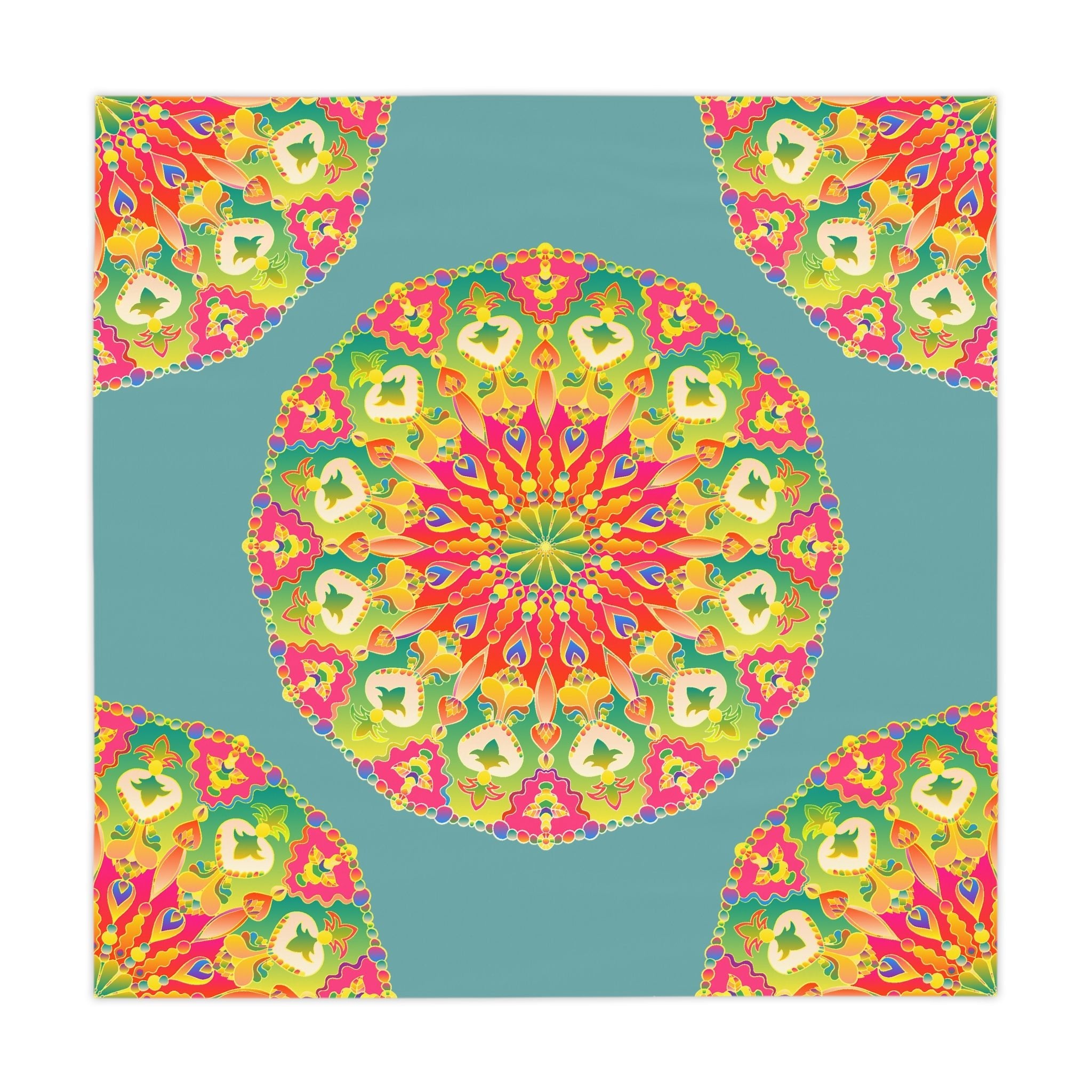 Vibrant Mandala Tablecloth - Sage Green Home Decor - Blululi